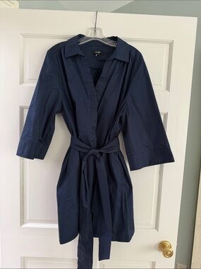 ME+EM Navy Blue Mini Shirt Dress with Tie Belt
